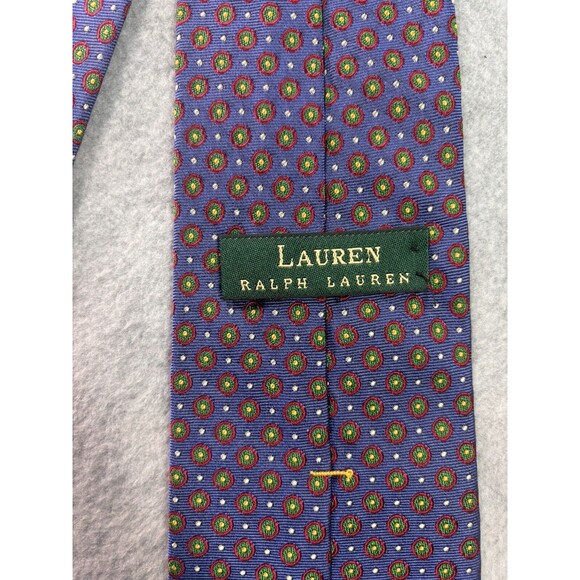 Lauren Ralph Lauren Tie Blue Red Green Geometric L:57” W:3.5” - Picture 6 of 9